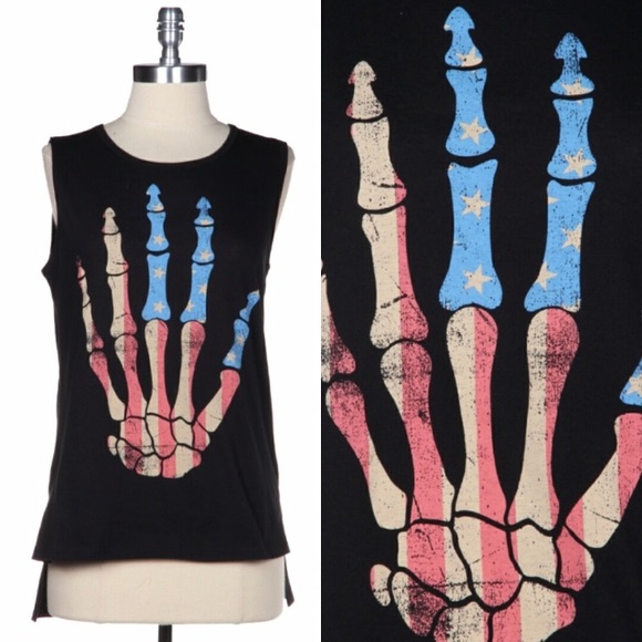 🎉host pick🎉Skull hand graphic tank American flag - Picture 4 of 5